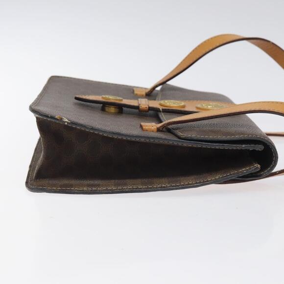 CELINE Macadam Canvas Shoulder Bag Pvc Leather Brown Gold - Picture 4 of 12